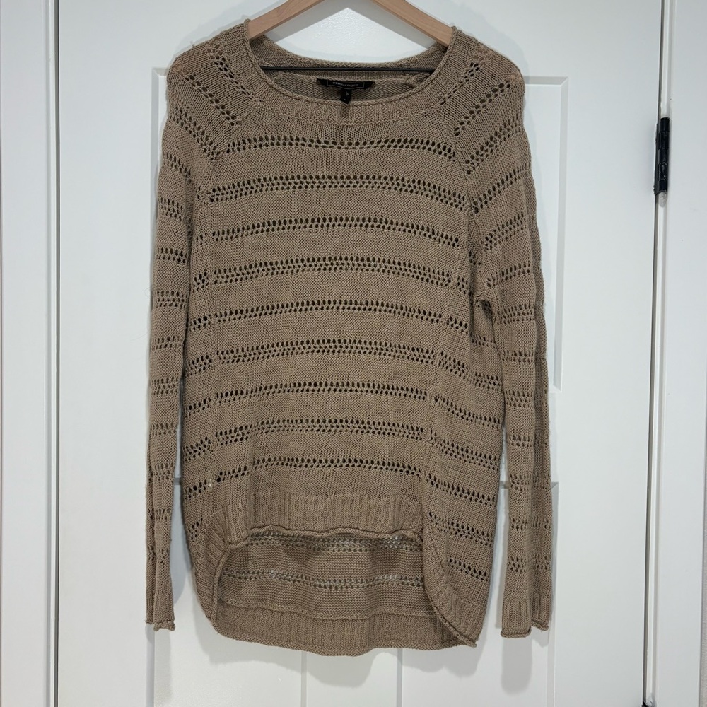 BCBGMaxAzria Women's Beige Knit Sweater